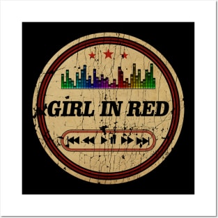 Graphic Girl In Red Retro Distressed Cassette Tape Vintage Posters and Art